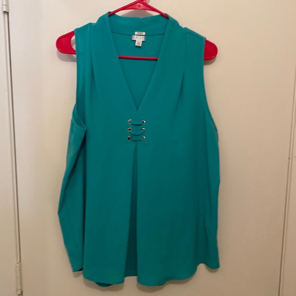 Spense sleeveless mint green blouse.